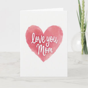 Carte d'amour de maman à l'aquarelle