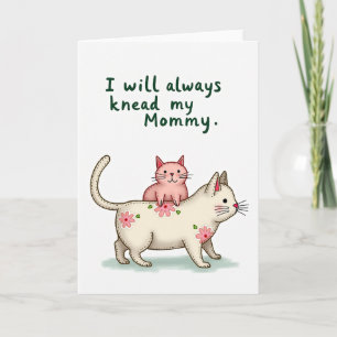 Carte d'amour de Maman Chat Florale