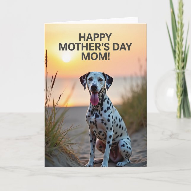 Carte d'amour de mère canine au coucher du soleil (Devant)