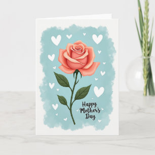 Carte d'amour de mère Rose Corail