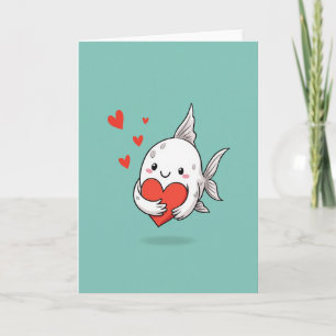Carte d'amour de poisson cœur