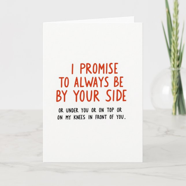 Carte d'amour de promesse coquine (Devant)