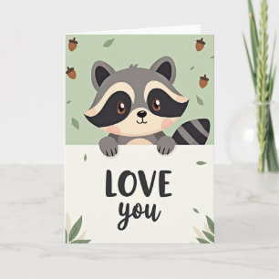Carte d'amour de Raton Laveur de Forêt