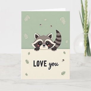 Carte d'amour de Raton Laveur Mignon