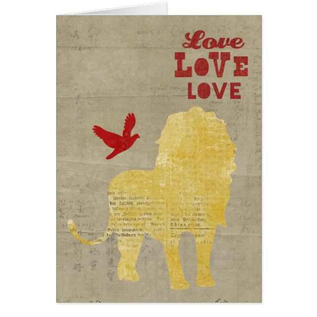 Carte d'amour de silhouette de lion (Devant)
