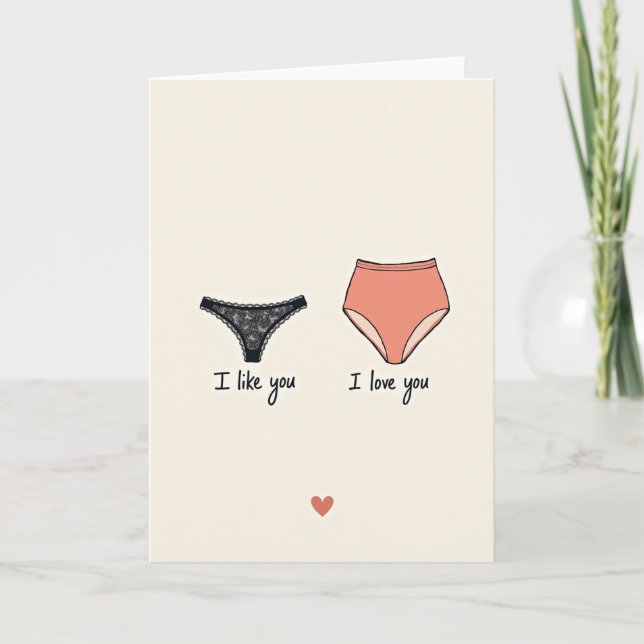 Carte d'amour de sous-vêtements drôles (Devant)