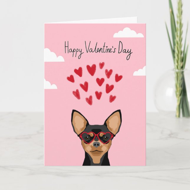 Carte d'amour de Valentines de chiwawa - chien (Devant)
