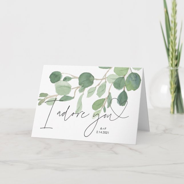 Carte d'amour de verdure pour lui, carte d'anniver (Devant)