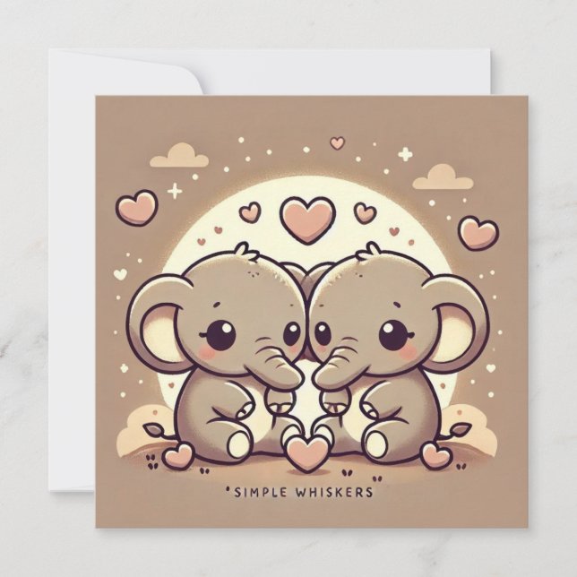 Carte d'amour d'éléphant (Devant)