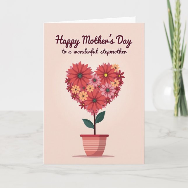 Carte d'amour des mères en fleurs (Devant)