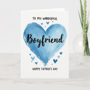 Carte d'amour des papas à l'aquarelle