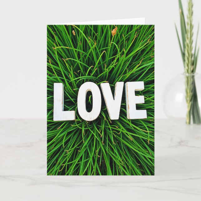 Carte d'amour d'herbe simple (Devant)