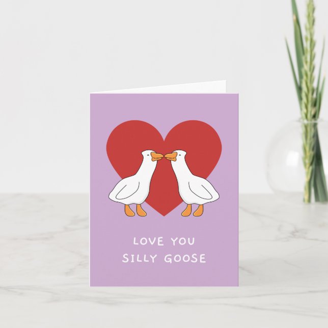 Carte d'amour d'oie ridicule (Devant)