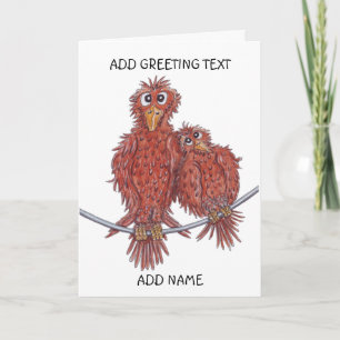 Carte d'amour d'oiseaux qui se câlinent