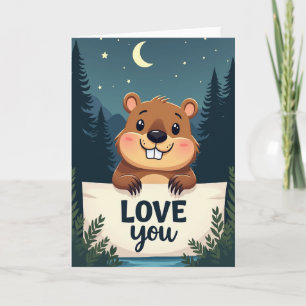 Carte d'amour Douce Castor