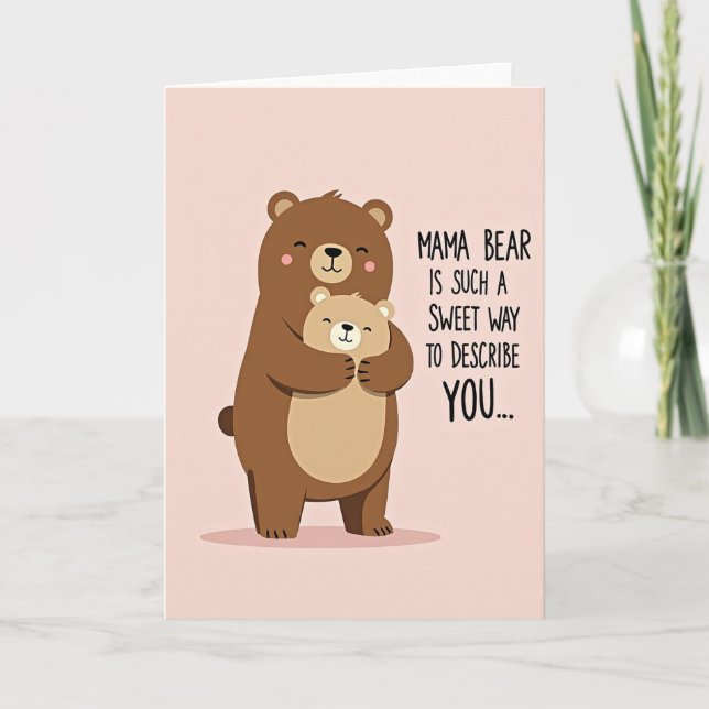 Carte d'amour douce Maman Ours (Devant)