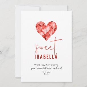 Carte d'amour douce personnalisée avec coeur rouge