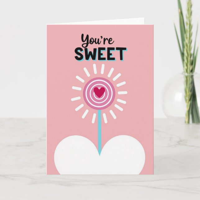 Carte d'amour douce sucette (Devant)