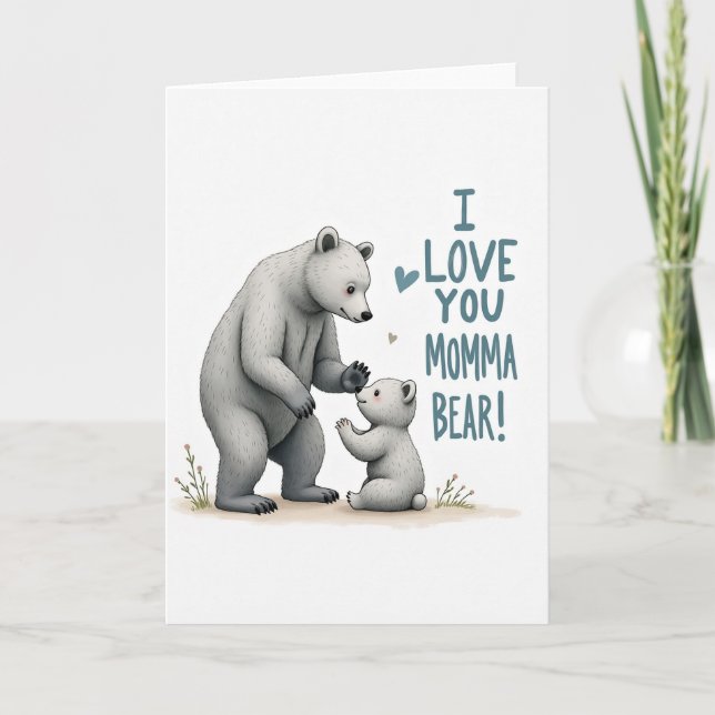 Carte d'amour d'ours rayé (Devant)