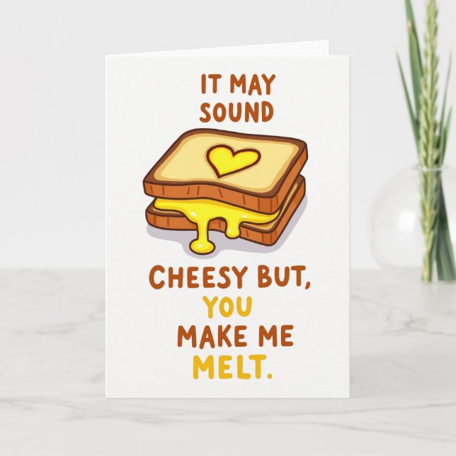 Carte d'amour drôle au fromage fondu (Devant)
