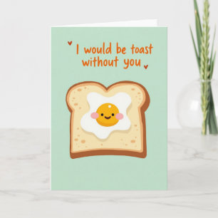 Carte d'amour drôle aux œufs sur toast