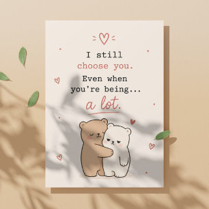 Carte d'amour drôle Je t'aime encore un peu énervé