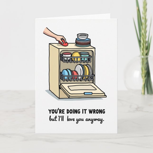 Carte d'amour drôle pour lave-vaisselle (Devant)