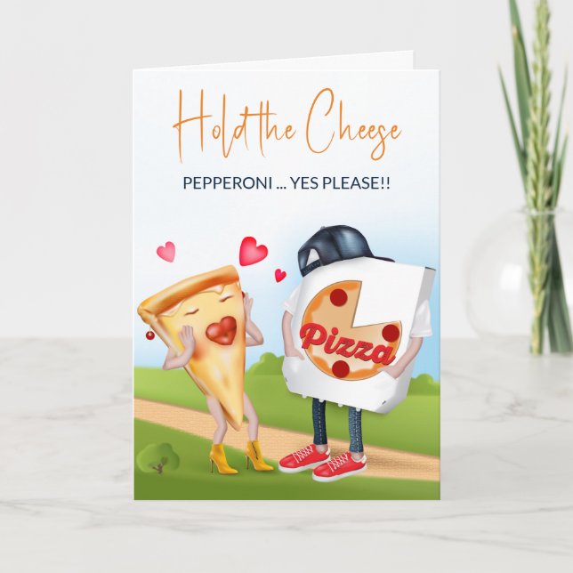 Carte d'amour drôle pour pizza (Devant)