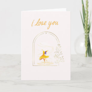 Carte d'amour élégante Je t'aime avec femme dansan