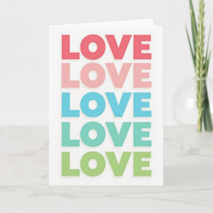 Carte d'amour empilée colorée