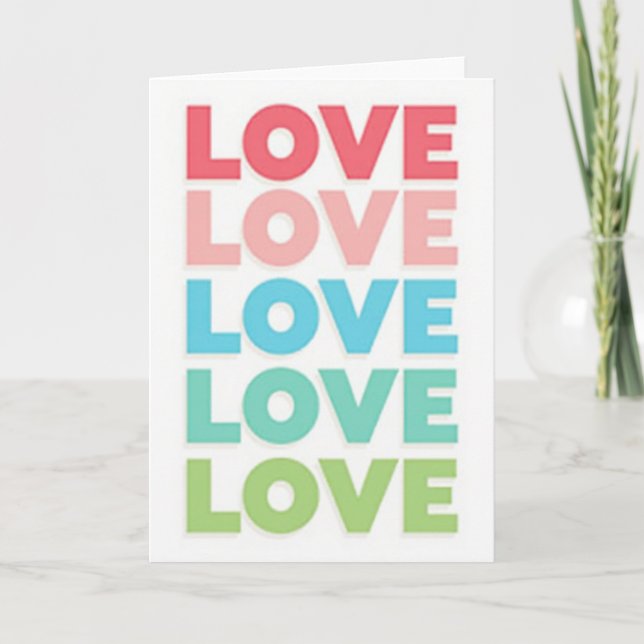 Carte d'amour empilée colorée (Devant)