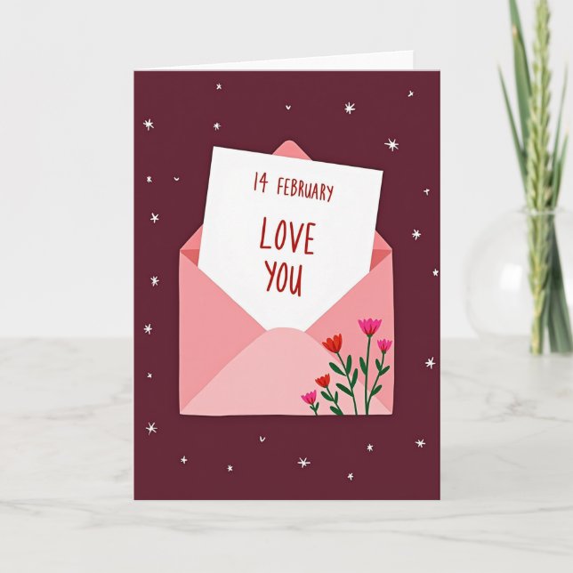 Carte d'amour en or faux (Devant)
