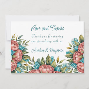 Carte d'amour et de remerciement de Peony Radiant