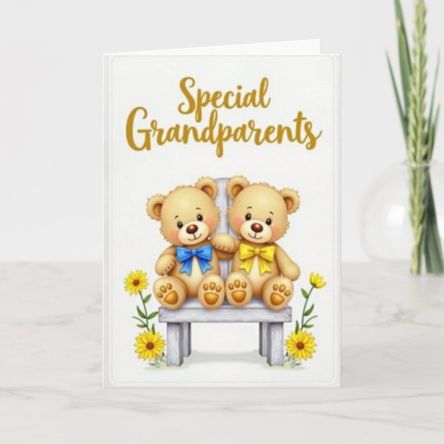 Carte d'amour Familial Câlins d'Ours (Devant)