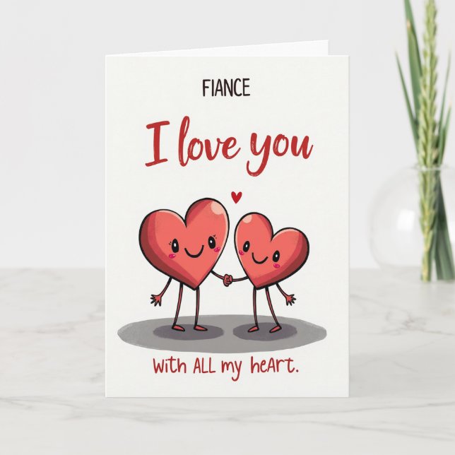 Carte d'amour Fiancé Romantique (Devant)