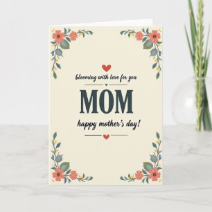 Carte d'amour fleuri pour maman