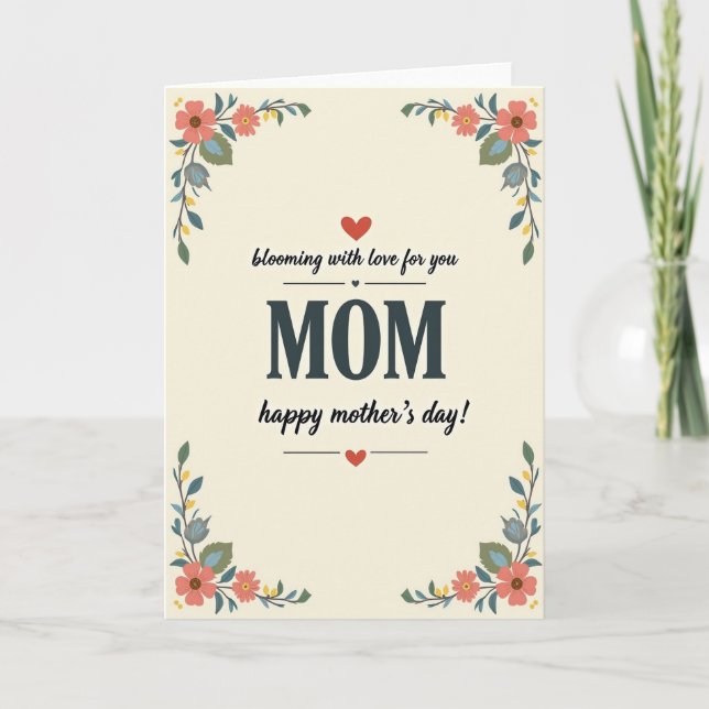Carte d'amour fleuri pour maman (Devant)