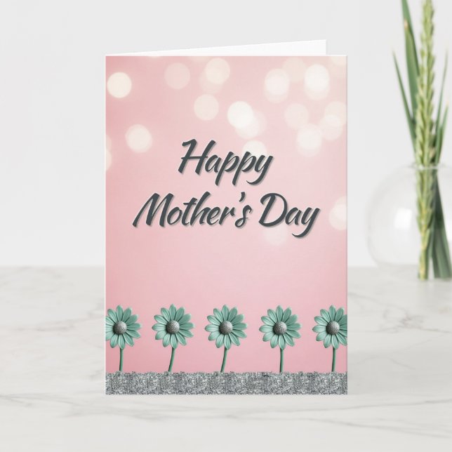 Carte d'amour floral scintillant (Devant)