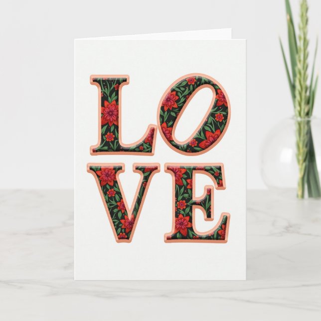 Carte d'amour floral simple (Devant)