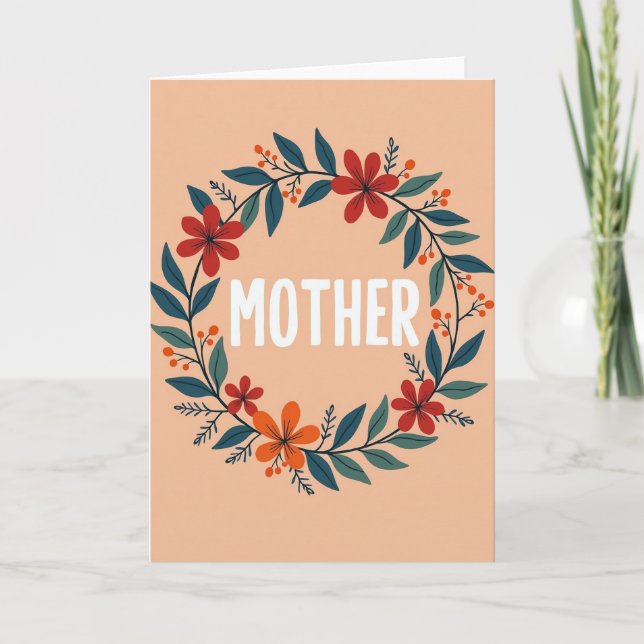 Carte d'amour Florale pour Maman (Devant)