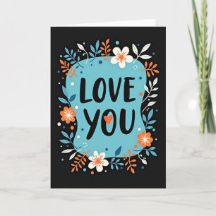 Carte d'amour florale romantique