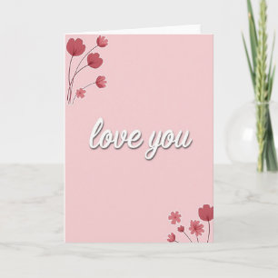 Carte d'amour florale romantique et propre