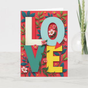 Carte d'amour florale vibrante