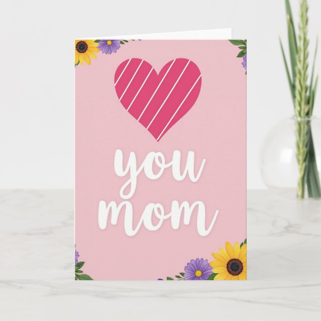 Carte d'amour Fuchsia pour Maman (Devant)
