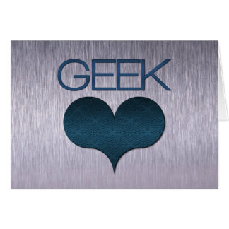 Carte d'Amour geek (Coeur), Bleu foncé
