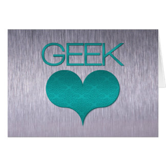 Carte d'Amour geek (Coeur), Turquoise