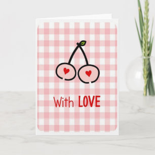 Carte d'amour Gingham Cerise