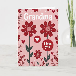 Carte d'amour grand-mère florale
