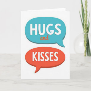 Carte d'amour graphique Bisous Câlins
