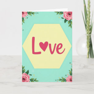 Carte d'amour hexagonale jaune
